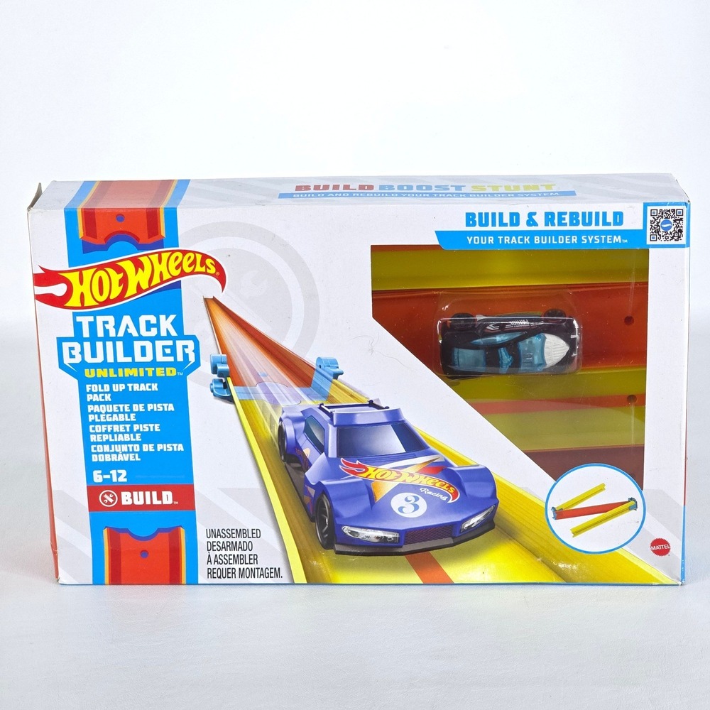 Hot Wheels Track Builder Unlimited Fold Up Pack Car Stunt Playset New Deadstock